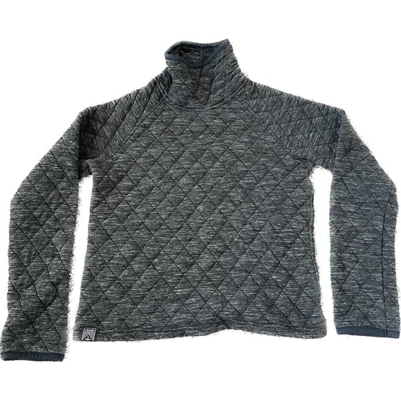 oiselle Tops - Oiselle Quilted Mock Neck Pullover Size Small Gray